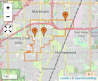 Area schools map